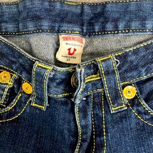 True Religion Size 27 Joey Big T Blue Low Rise Jean